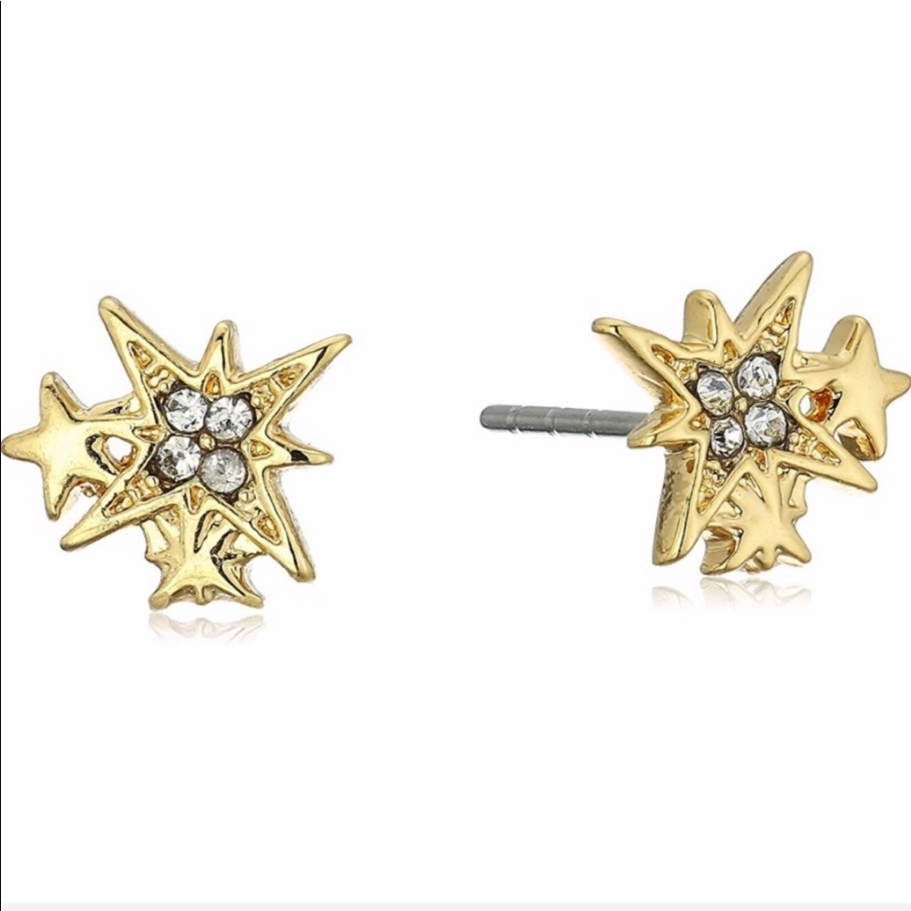 Rebecca Minkoff Goldtone STAR Stud Earrings NEW - Picture 5 of 7